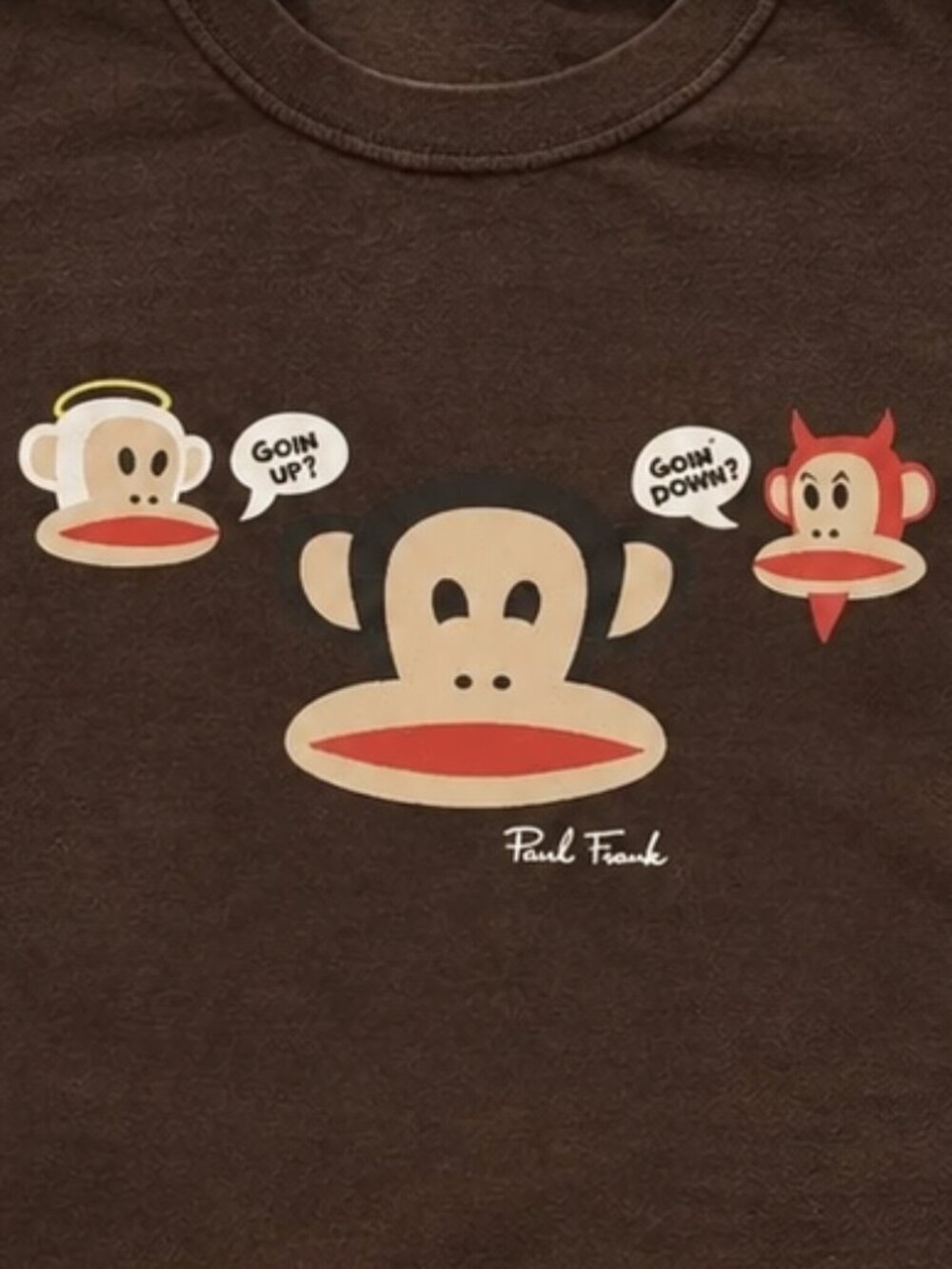 Paul Frank Monkey Graphic T-Shirt Dark Brown For Unisex - Picture 2 of 2